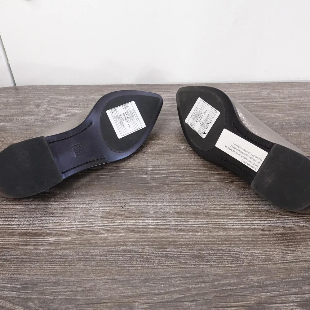 New! Frye Shoes Womens Size 6 Silver Kenzie Venetian Slip On Leather Flats - Picture 7 of 9